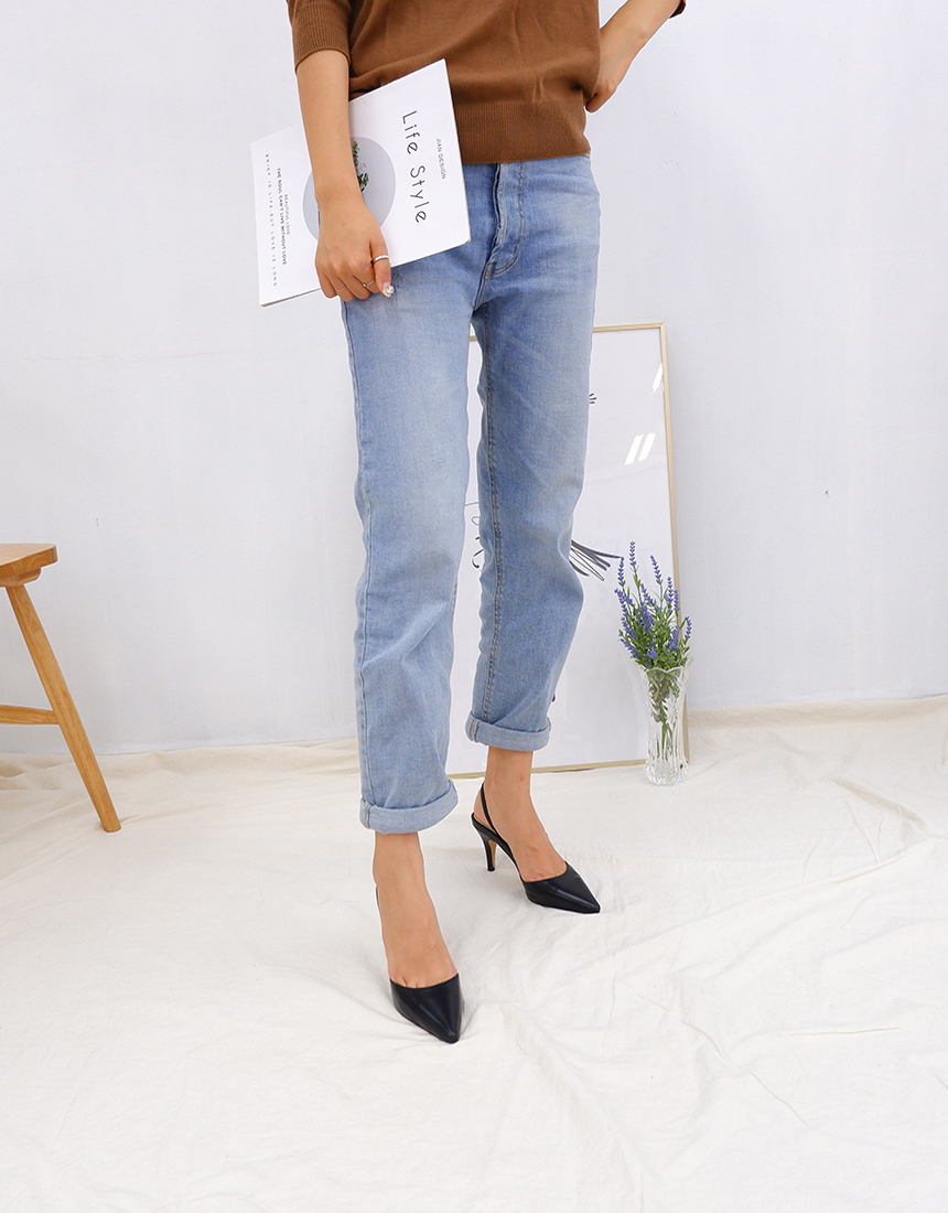 듀얼코디 밴딩스트랩 스틸레토 뮬 슬링백힐 7cm 상세 이미지 35