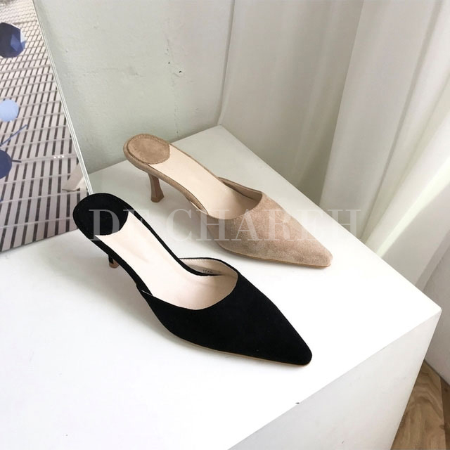 데일리 스웨이드 뾰족코 스틸레토 뮬 2col 7cm 상세 이미지 25