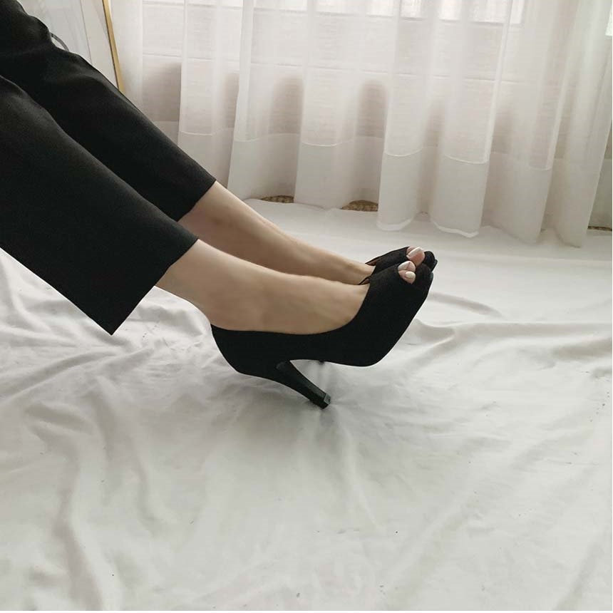 스웨이드 가보시 하이힐 토오픈 펌프스 상세 이미지 21