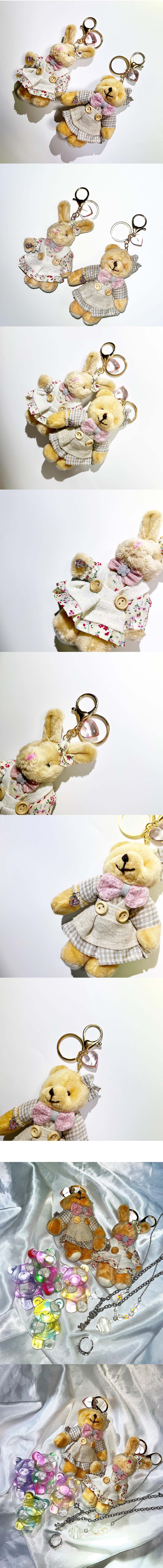 1980s bunny&bear keychain (2type)