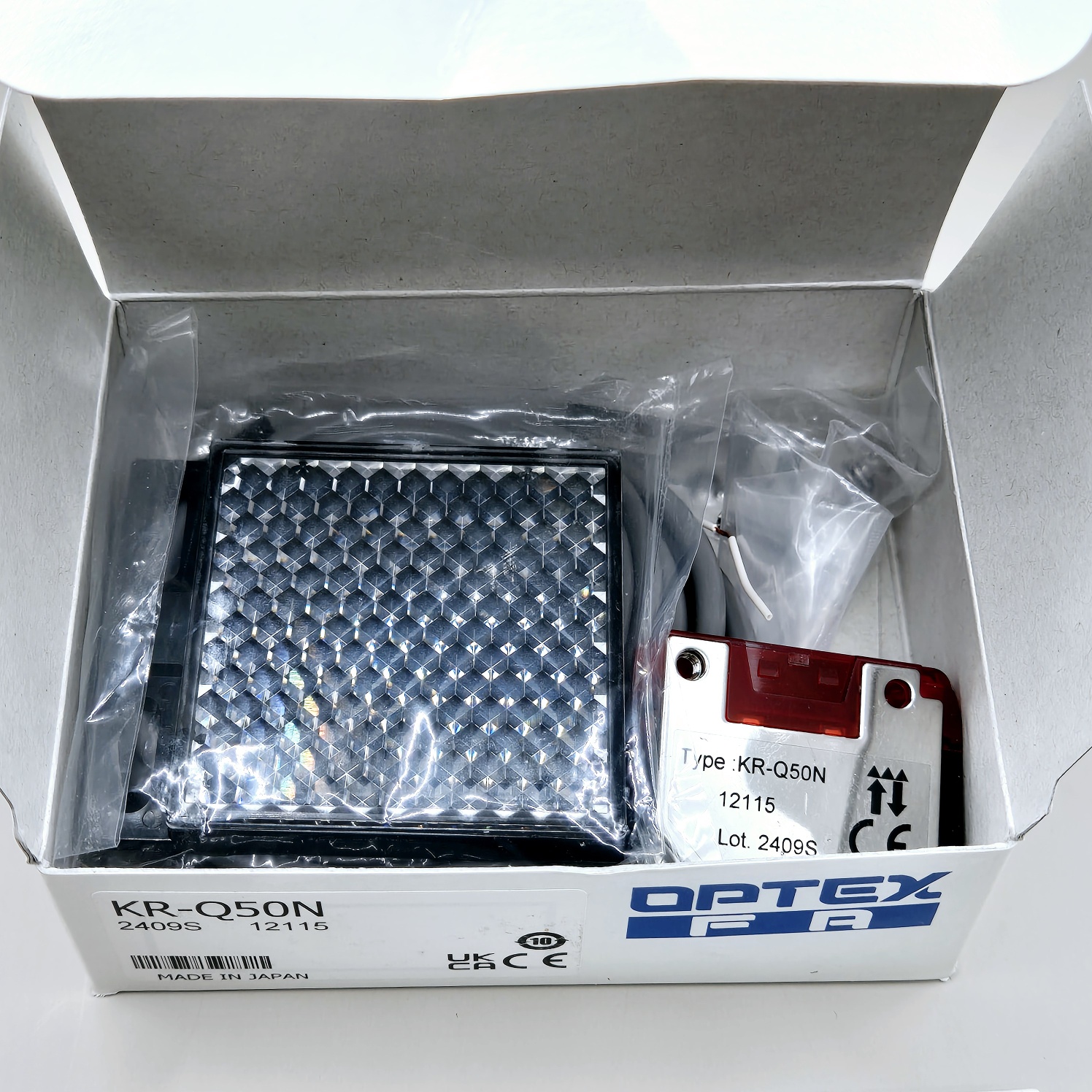 OPTEX 오리지널 KR-Q50N 광전 센서 투명체 감지 적색LED