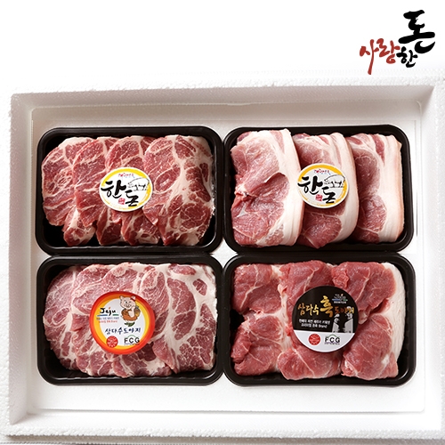 명절선물 국내산 돼지고기 제주 흑돼지 백돈 1등급 구이 2Kg 앞다리살 전지 목살
