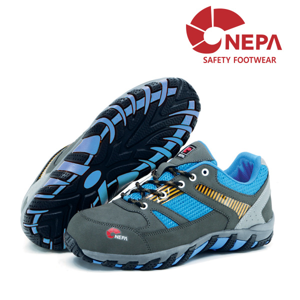네파 안전화 204B 블루 4인치 남성용 NS-TEX 가죽제 작업화 NEPA