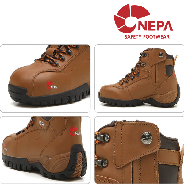 네파 안전화 GT-116 브라운 6인치 NS-TEX 가죽제 작업화 NEPA - 상세 이미지 3