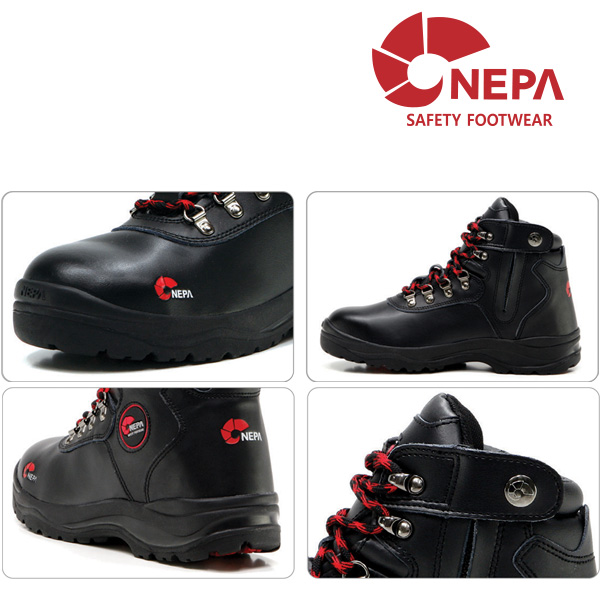 네파 안전화 16C 블랙 6인치 중작업용 지퍼 가죽제 작업화 NEPA - 상세 이미지 3