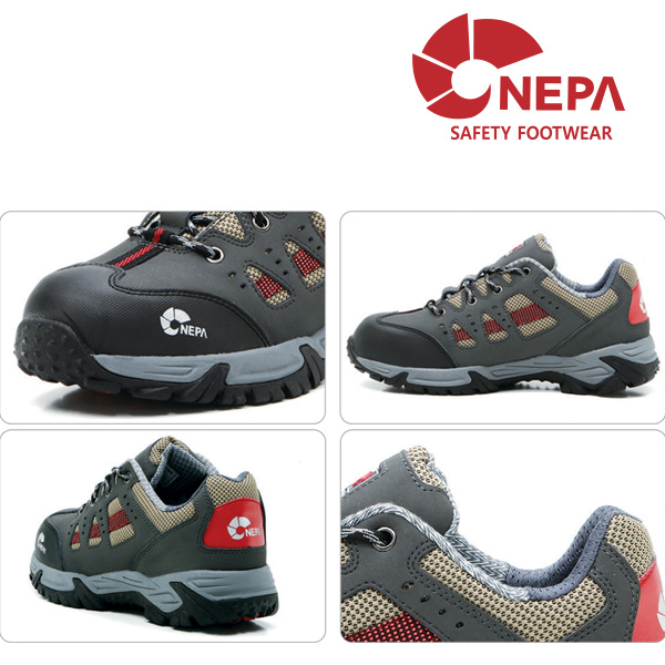 네파 안전화 GT-134 카키 4인치 36N 단화 스타일 NS-TEX 가죽제 작업화 NEPA - 상세 이미지 3