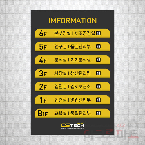 인포메이션 종합안내판 안내게시판 층별안내 층표시 건물번호판 단면형 30x45 cm - 상세 이미지 5
