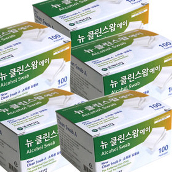 뉴클린스왑에이 알콜솜 알콜스왑 100매입, 5개 - 상품 이미지