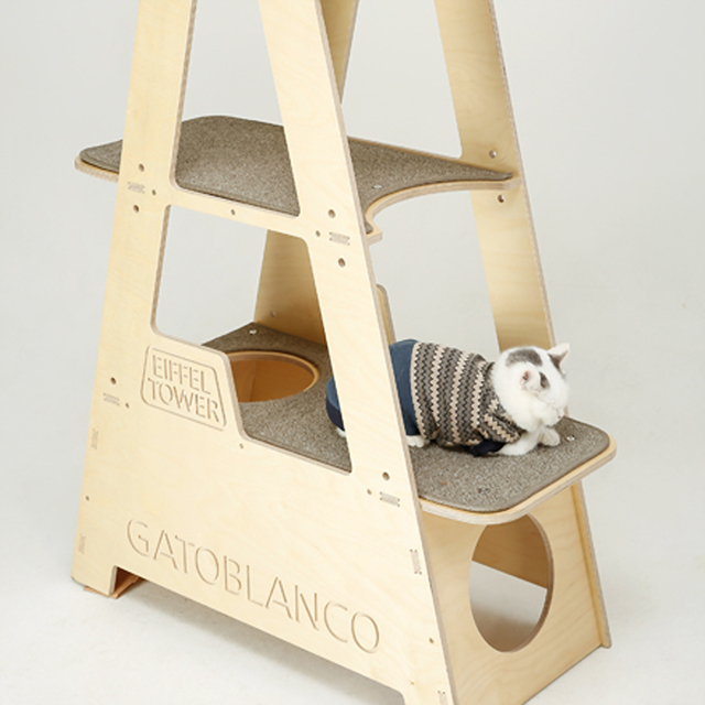 에펠 타워 원목 캣타워
