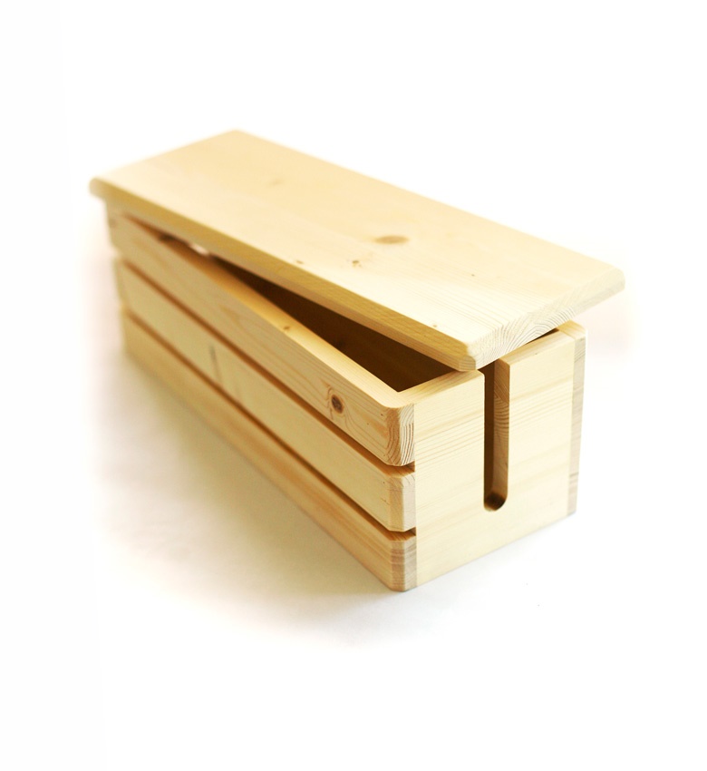 루미아 원목 멀티 매직박스 멀티탭 전선정리함 (내추럴/빈티지브라운)