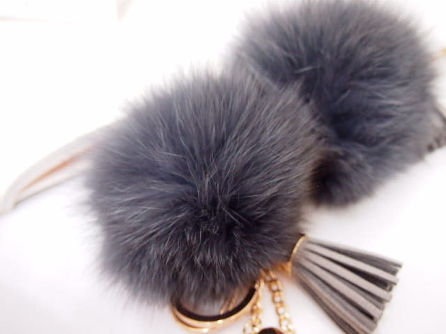 8color Real Fox Foam Foam Keyring Tassel Accessory