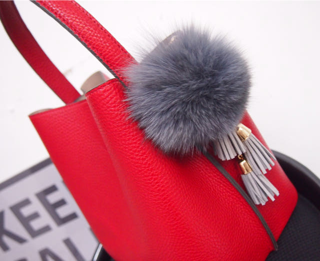 8color Real Fox Foam Foam Keyring Tassel Accessory