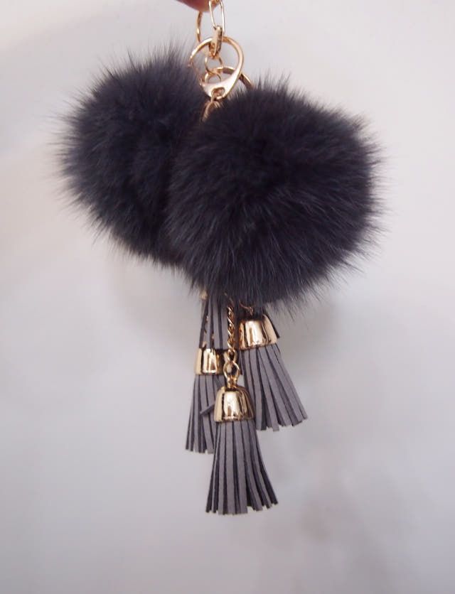8color Real Fox Foam Foam Keyring Tassel Accessory