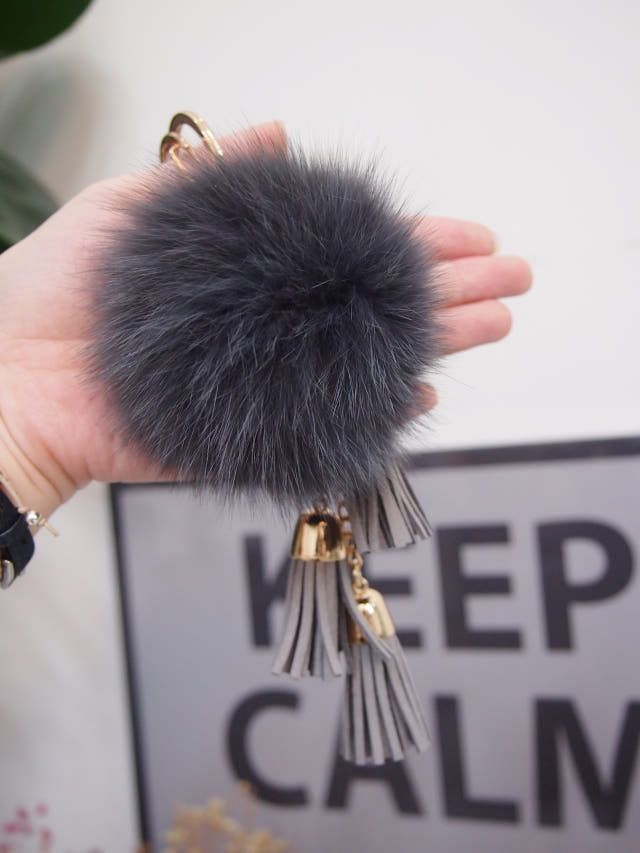 8color Real Fox Foam Foam Keyring Tassel Accessory