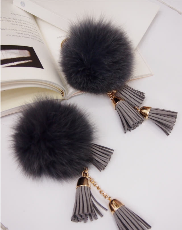 8color Real Fox Foam Foam Keyring Tassel Accessory