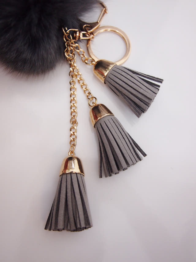 8color Real Fox Foam Foam Keyring Tassel Accessory