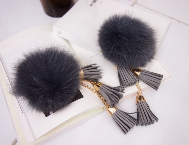 8color Real Fox Foam Foam Keyring Tassel Accessory