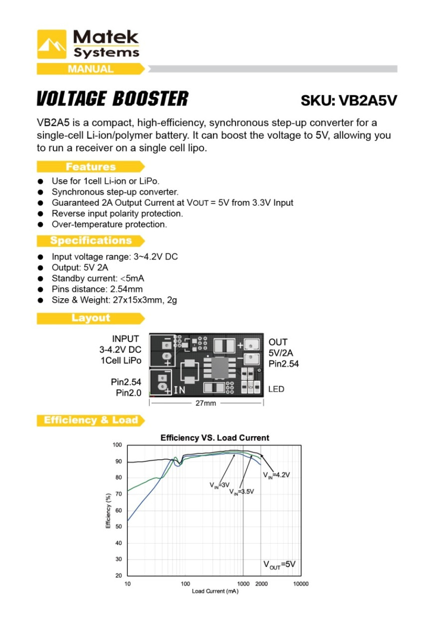 [˾ũ]  [Matek]  Ƽ ν (1 3.7V LIPO to 5V) 3