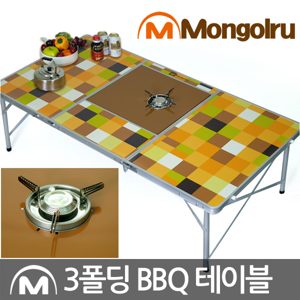 몽골루 캠핑 테이블 3폴딩 BBQ 화로대 바베큐 키친 - 상세 이미지 4