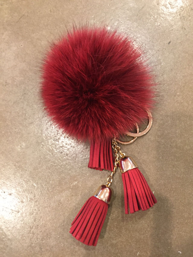 8color Real Fox Foam Foam Keyring Tassel Accessory
