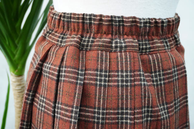 Check Pleated Winter Long Skirt Brushed Lining 2 C