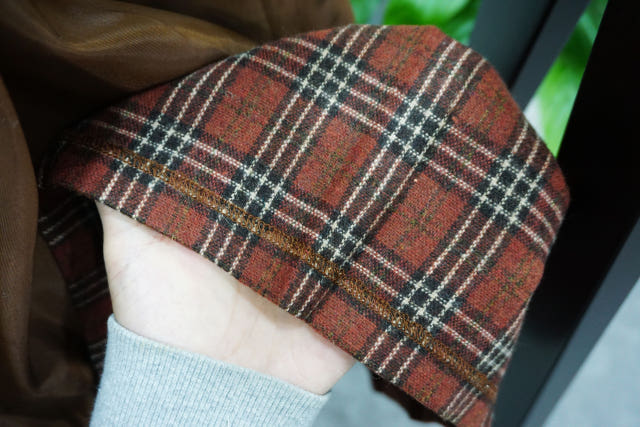 Check Pleated Winter Long Skirt Brushed Lining 2 C