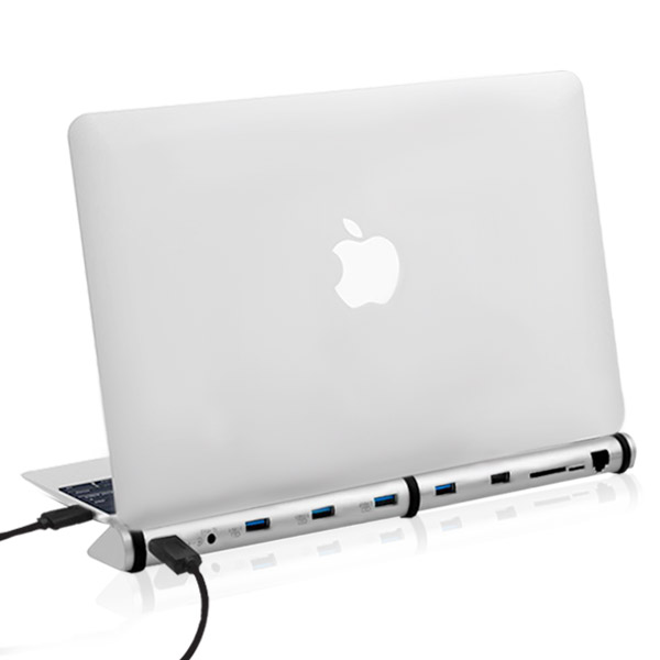 애니클리어 USB 2.0 3.0 LAN 허브 노트북 도킹스탠드 충전기 메모리 리더기 랜선연결 PDB-LANHUB - 상품 이미지