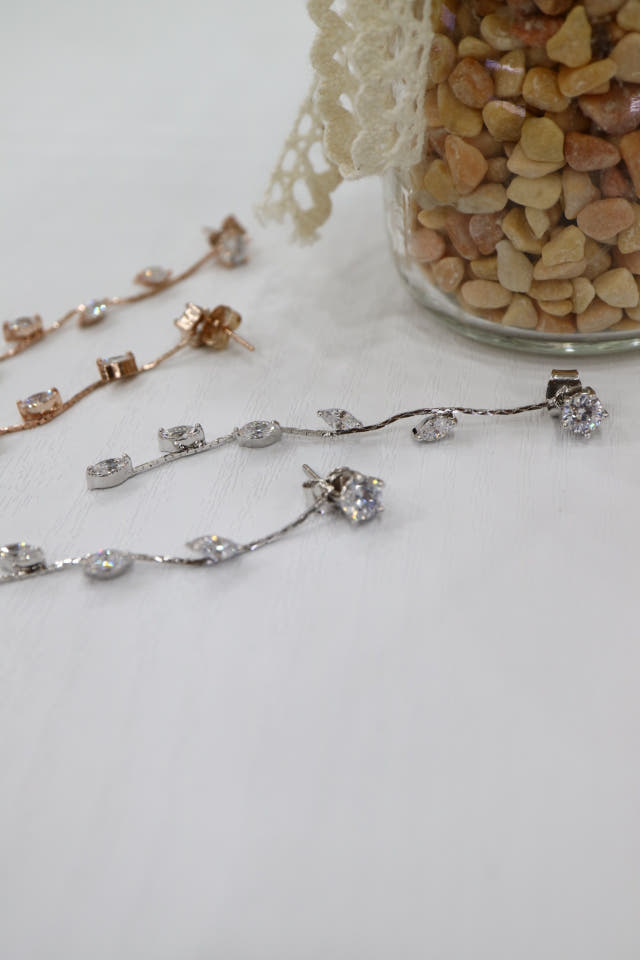 Titanium post handmade leaf earrings date look lux
