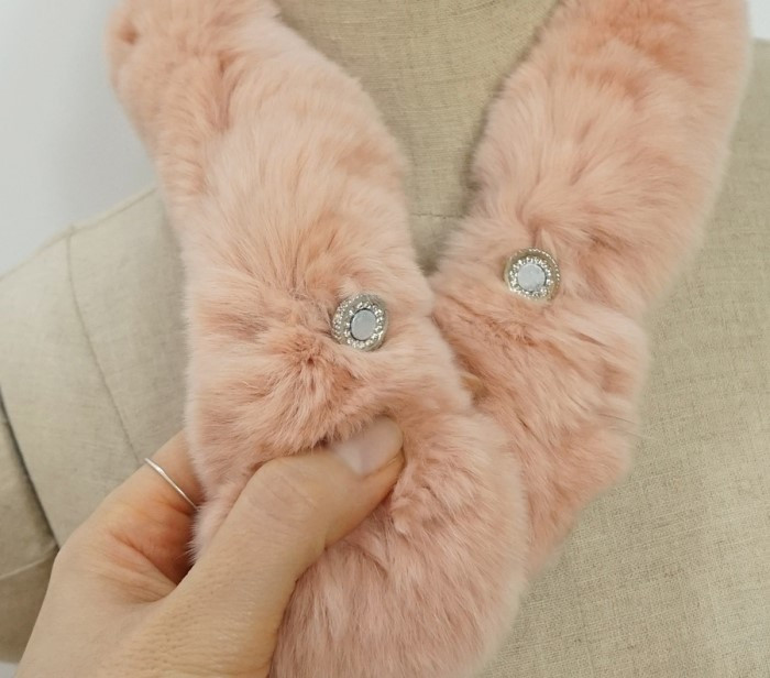 Rex Rabbit Fur Scarf Petit Magnet Warmer Shawl Cho