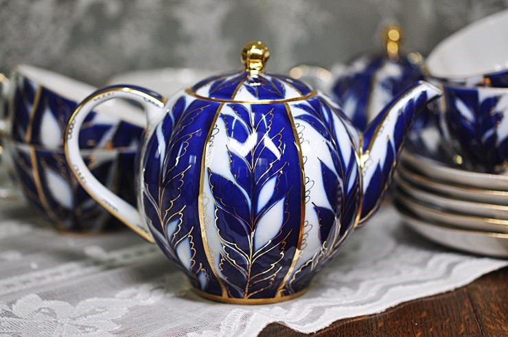 튤립 윈터이브닝 티팟 로모노소프 임페리얼 포세린 예쁜그릇