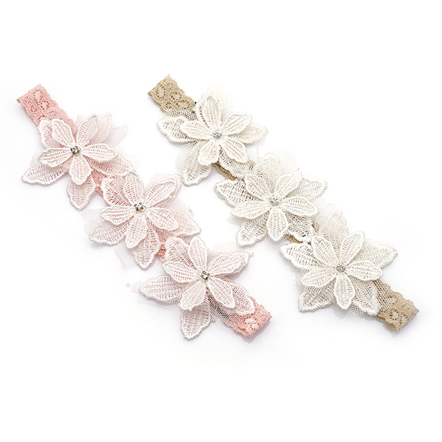 비앙카큐빅플라워 아기헤어밴드 신생아헤어밴드