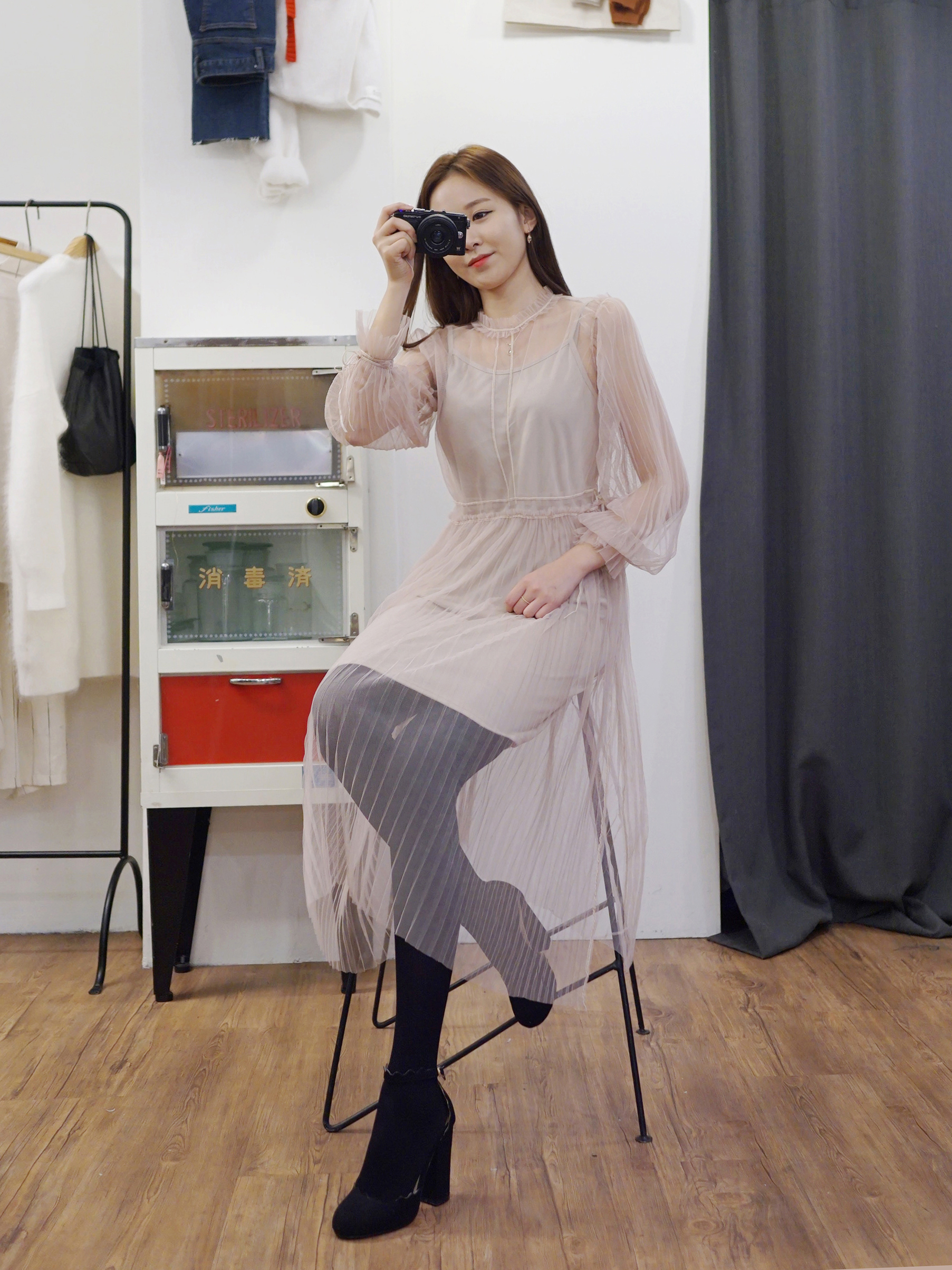 (소량세일)플리츠 레이스 셀프웨딩원피스 이미지 2