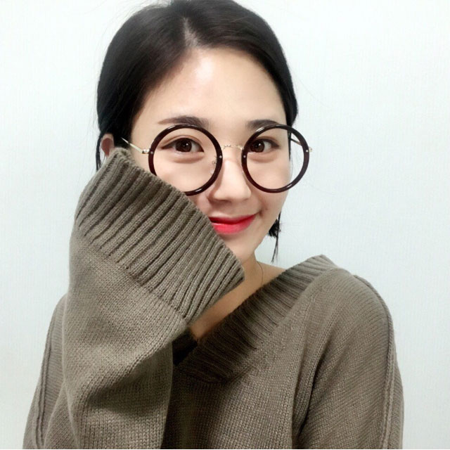 동글이 오버사이즈 안경테 뿔테 - 상품 이미지