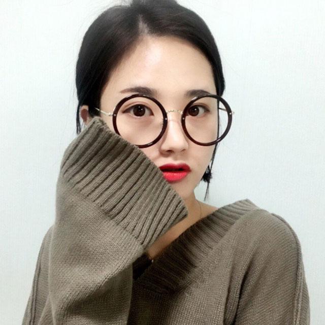 동글이 오버사이즈 안경테 뿔테 - 상세 이미지 2