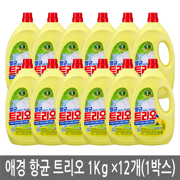 애경 항균 트리오 주방세제 1kg x12개(1박스)/대용량주방세제/업소용주방세제/설거지/퐁퐁 - 상품 이미지