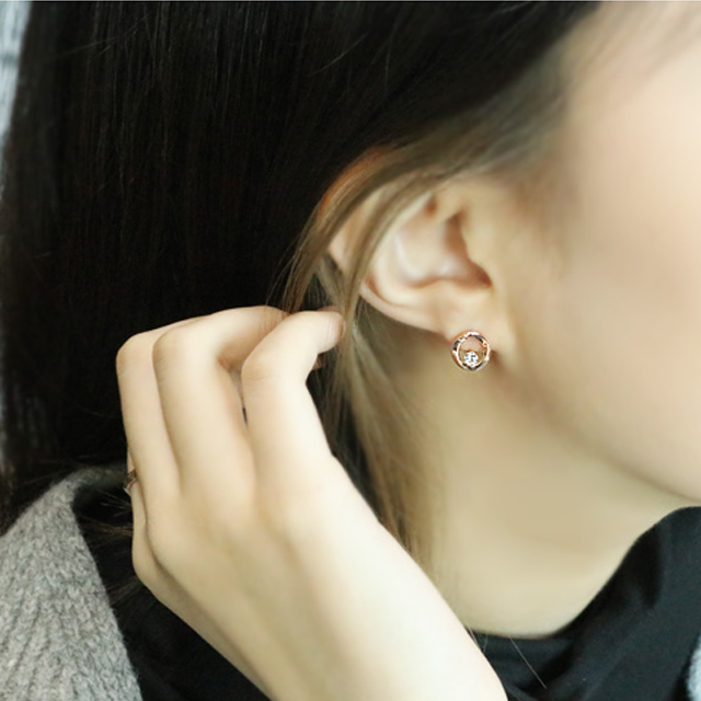 14K,18K 윈터써클 원터치 귀걸이 - 상세 이미지 4