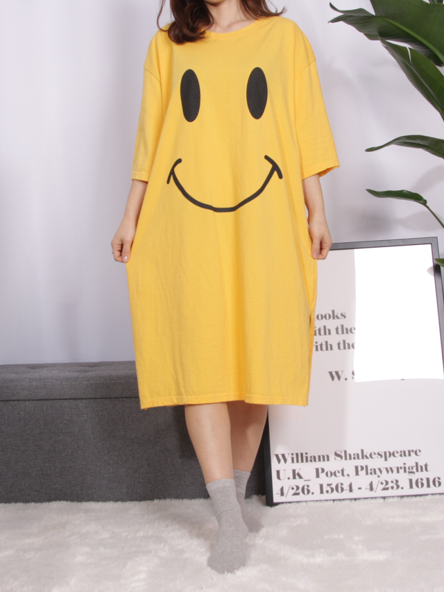 <b><p>pajamas one piece Homeware smile Fa</p></b><b><p>パジャマ ワンピース ホームウェア スマイル 純綿</p></b><br /><br /><p align='center'>