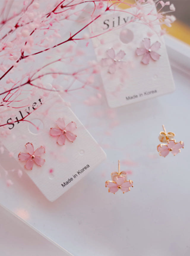 <b><p>Cherry Blossom spring ea A girlfend's</p></b><b><p>桜 春 イヤリング ガールフレンドの贈り物 誕生日 キュービック ストーン ピンク</p></b><br /><br /><p align='center'>