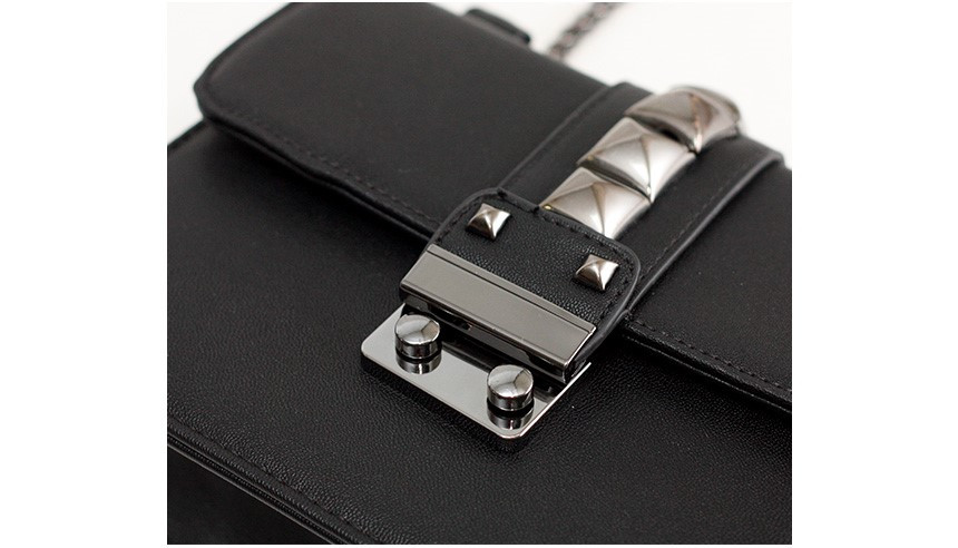 New Stud Chain Mini Cross Back Black Back Lacquer 