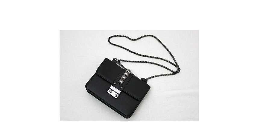 New Stud Chain Mini Cross Back Black Back Lacquer 