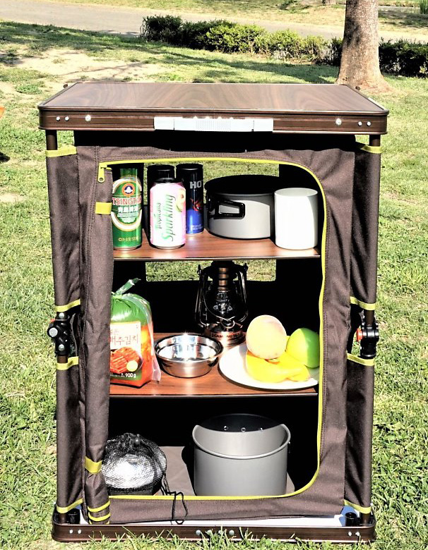 캠프365 캠핑 접이식테이블 캐비넷 수납장 옷장 정리대 쉘프 선반 캐비닛 폴더블쉘프