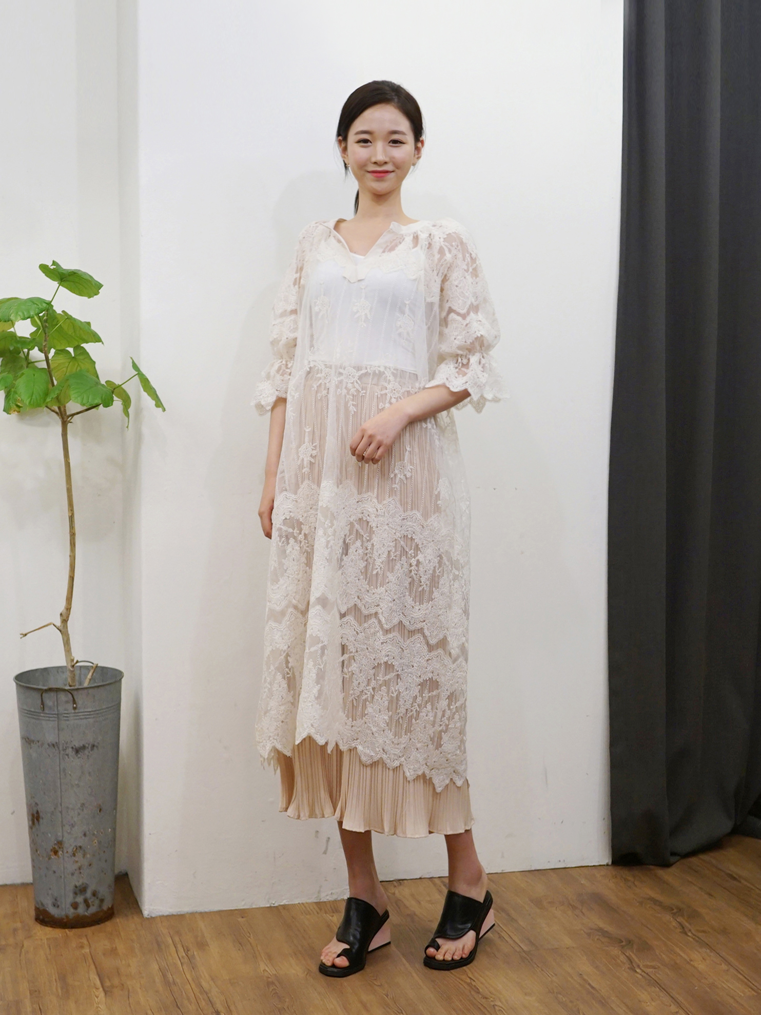 (무료배송)시스루레이스원피스 이미지 2