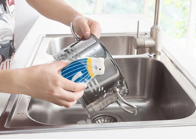 Scrubber Dish Washing Standing Cat Cute Scrub Scan