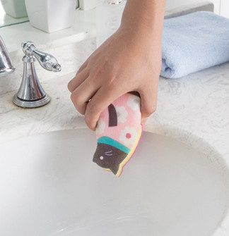 Scrubber Dish Washing Standing Cat Cute Scrub Scan