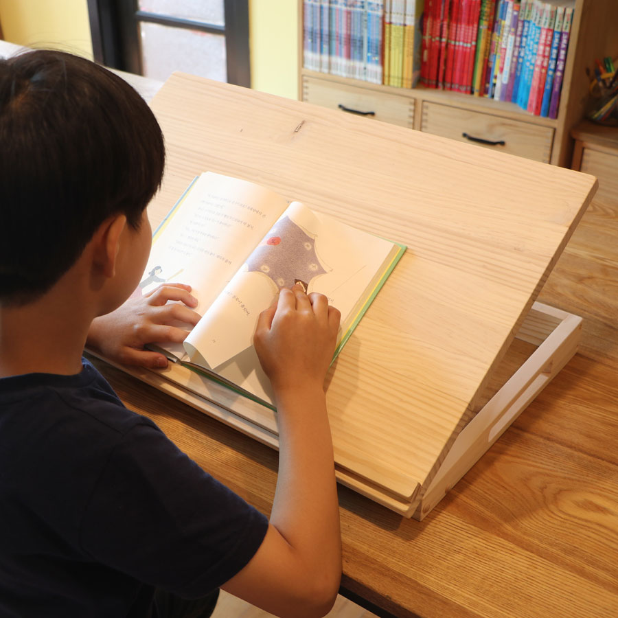 각도조절 보조책상 튼튼한 원목 독서대 대형사이즈 이동형 접이식책상 무도색 이미지 2