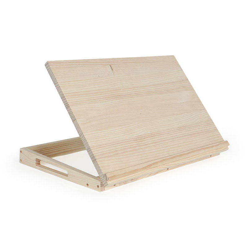 각도조절 보조책상 튼튼한 원목 독서대 대형사이즈 이동형 접이식책상 무도색 이미지 3