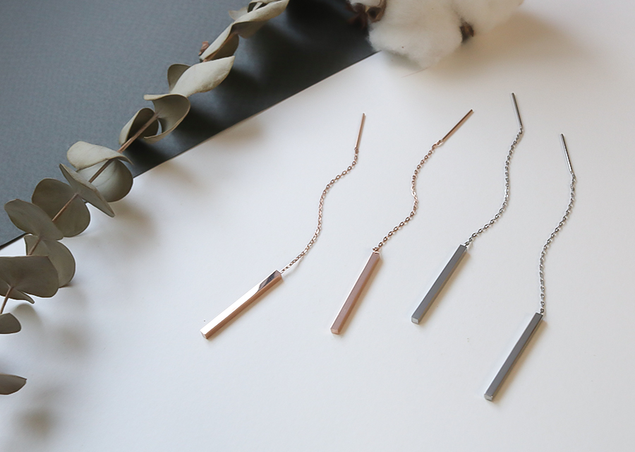 <b><p>Suical Steel chain Long drop earrg Rose Gold</p></b><b><p>サージカルスチール チェーン ロングドロップ イヤリ ローズゴド ホワイト 無変色</p></b><br /><br /><p align='center'>