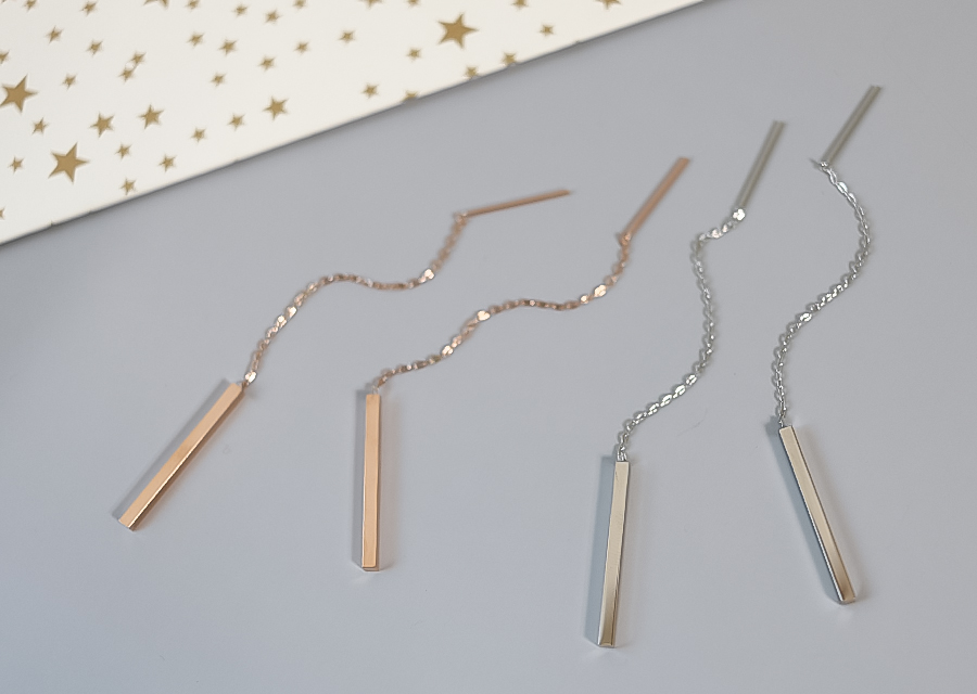 <b><p>Suical Steel chain Long drop earrg Rose Gold</p></b><b><p>サージカルスチール チェーン ロングドロップ イヤリ ローズゴド ホワイト 無変色</p></b><br /><br /><p align='center'>