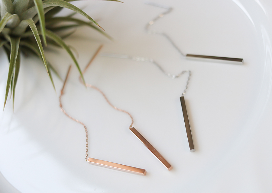 <b><p>Suical Steel chain Long drop earrg Rose Gold</p></b><b><p>サージカルスチール チェーン ロングドロップ イヤリ ローズゴド ホワイト 無変色</p></b><br /><br /><p align='center'>