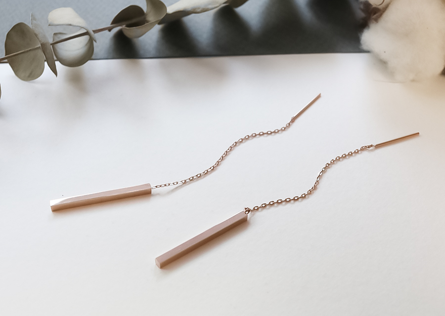 <b><p>Suical Steel chain Long drop earrg Rose Gold</p></b><b><p>サージカルスチール チェーン ロングドロップ イヤリ ローズゴド ホワイト 無変色</p></b><br /><br /><p align='center'>